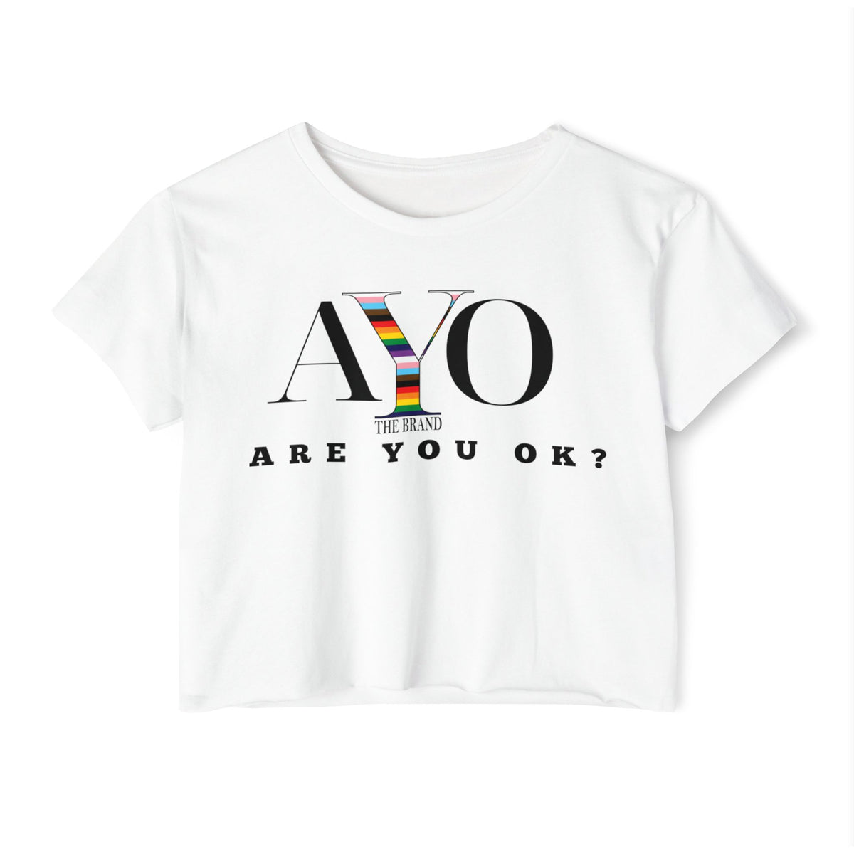 Are You Ok? - Progressive Pride Crop Top